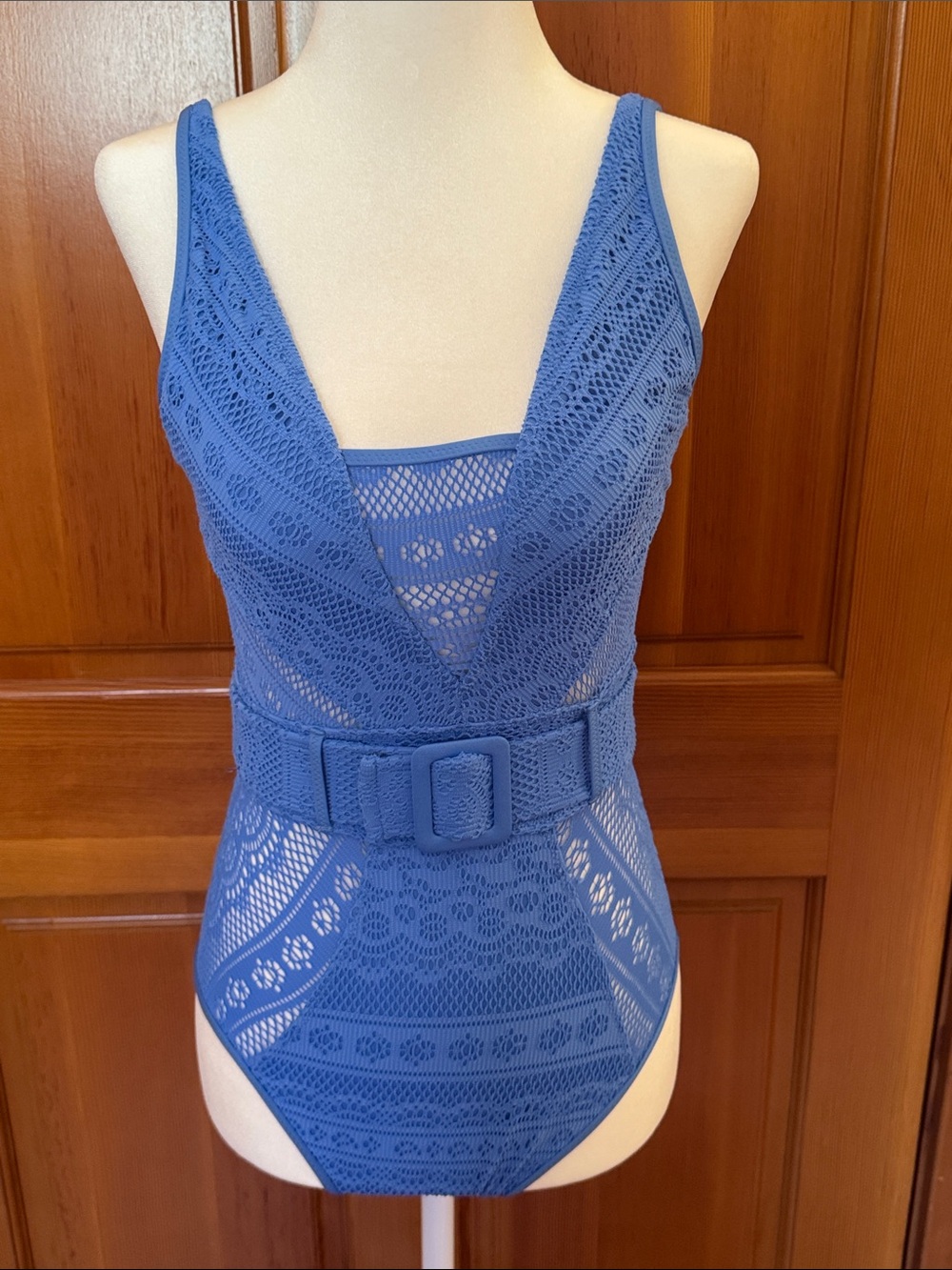 BECCA Crochet One-Piece Swimsuit with Belt